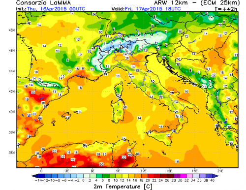 16 APRILE 2015 PREVISIONI METEO