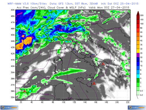 25 APRILE 2015 PREVISIONI METEO