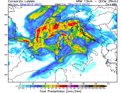 26 APRILE 2015 PREVISIONI METEO