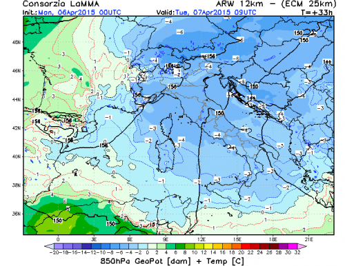 6 APRILE 2015 PREVISIONI METEO