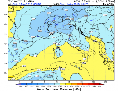 13 GIUGNO 2015 PREVISIONI METEO