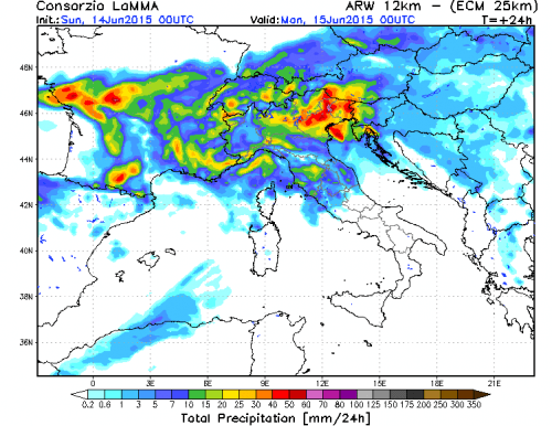 14 GIUGNO 2015 PREVISIONI METEO