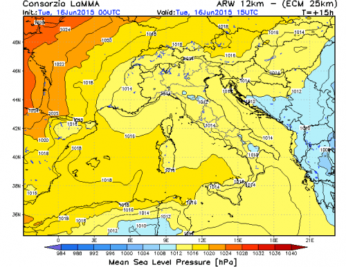 16 GIUGNO 2015 PREVISIONI METEO