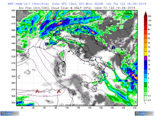 18 GIUGNO 2015 PREVISIONI METEO