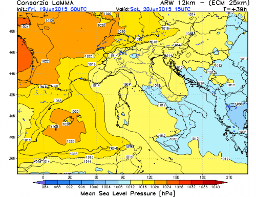 19 GIUGNO 2015 PREVISIONI METEO