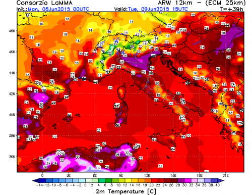 8 GIUGNO 2015 PREVISIONI METEO