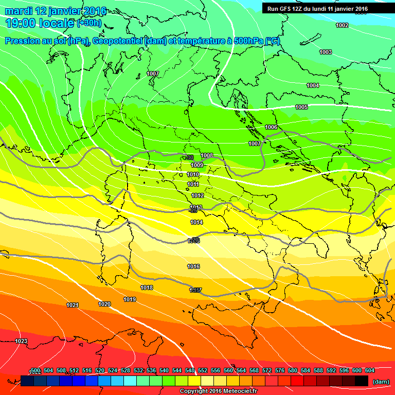 11 GENNAIO 2016 PREVISIONI METEO