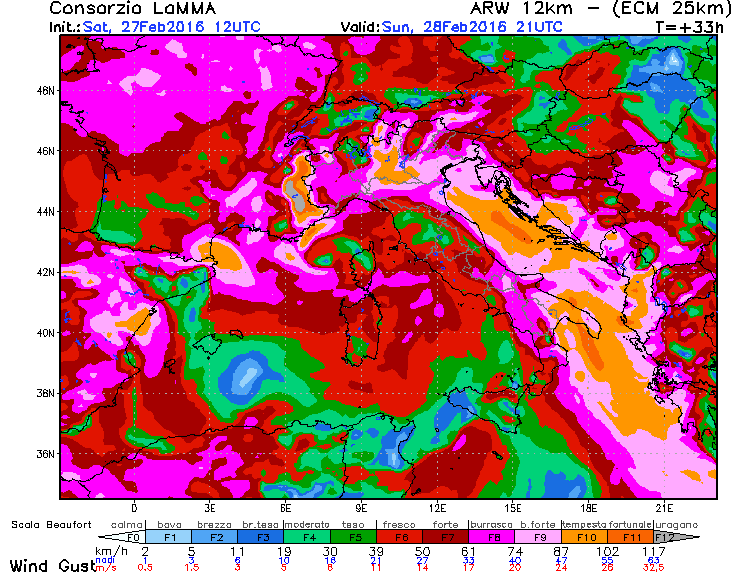 27 FEBBRAIO 2016 PREVISIONI METEO