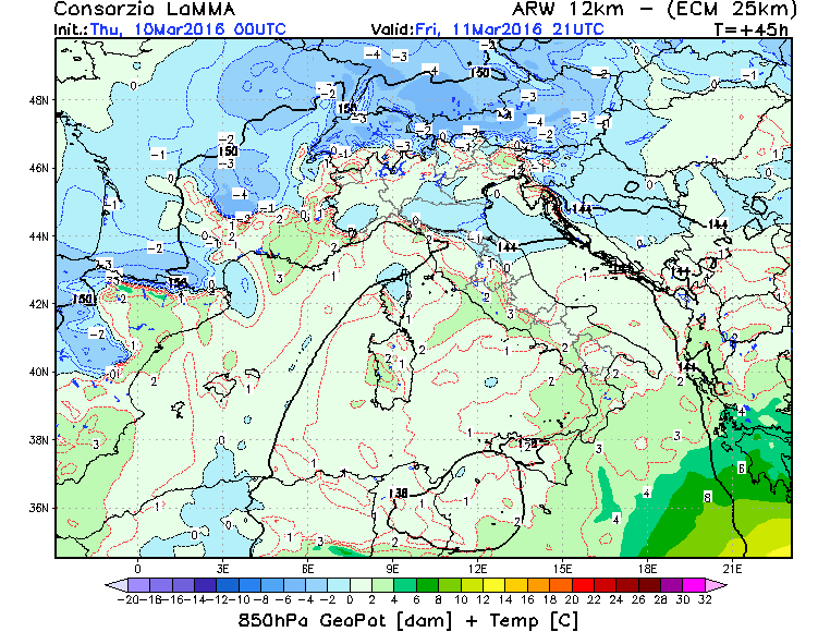 10 MARZO 2016 PREVISIONI METEO