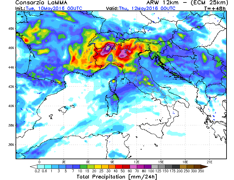 10 MAGGIO 2016 PREVISIONI METEO