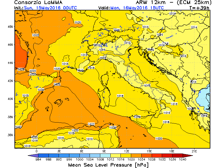 15 MAGGIO 2016 PREVISIONI METEO