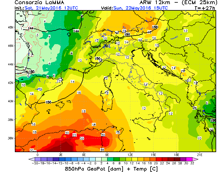 21 MAGGIO 2016 PREVSIONI METEO