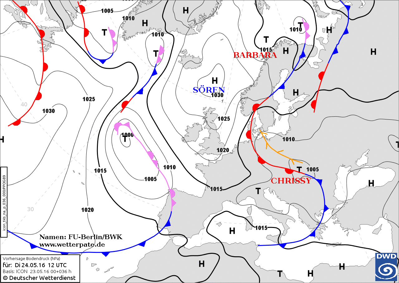 23 MAGGIO 2016 PREVISIONI METEO