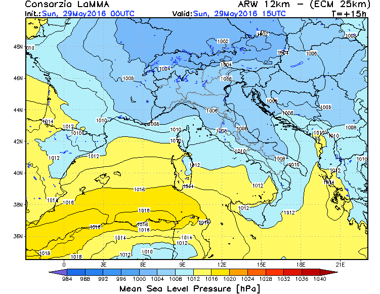 29 MAGGIO 2016 PREVISIONI METEO