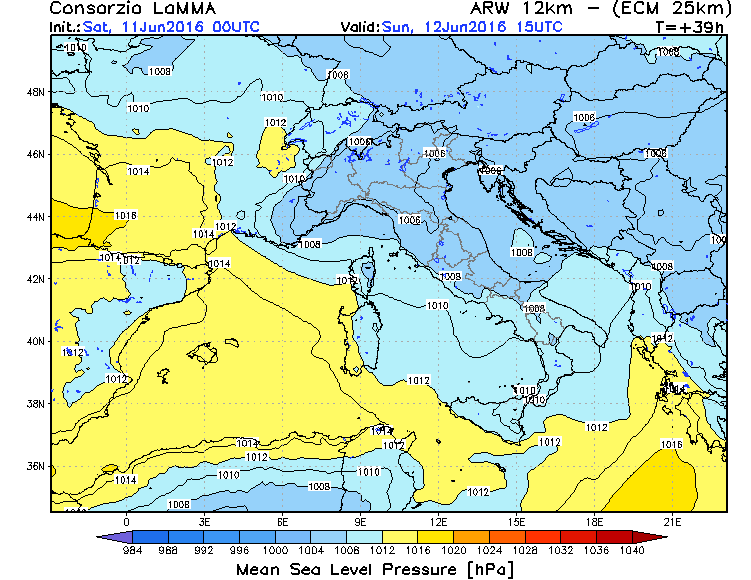 11 GIUGNO 2016 PREVISIONI METEO