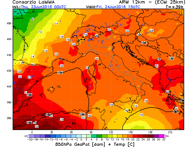 23 GIUGNO 2016 PREVISIONI METEO