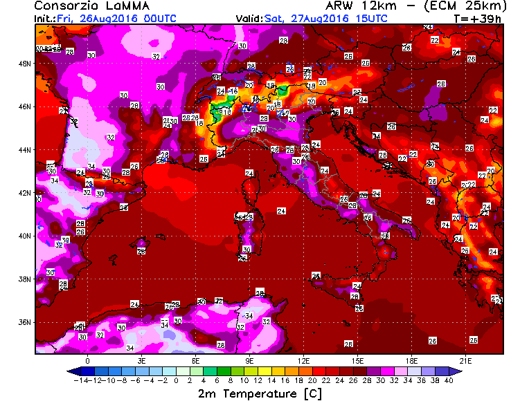 26 AGOSTO 2016 PREVISIONI METEO