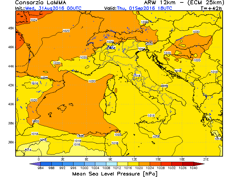 31 AGOSTO 2016 PREVISIONI METEO